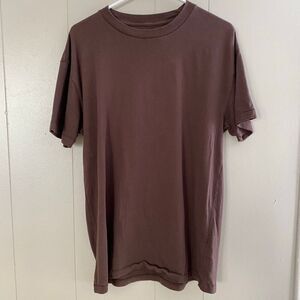 Abercrombie & Fitch Brown Relaxed Fit Tee M Soft A&F Essentials Minimalist Unise